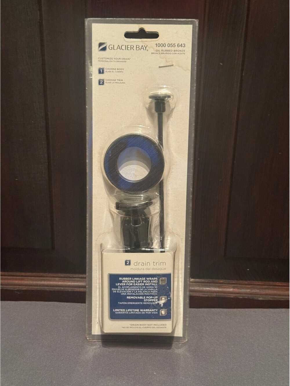 Glacier Bay Oil Rubbed Bronze Drain Trim with Removable Pop-Up Stopper